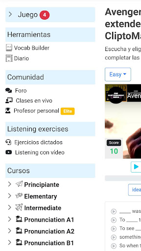 Dominar el inglés Screen 3