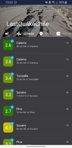 Android application LastQuakeChile - Quakes Chile screenshort
