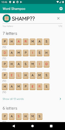 Android application Word Shampoo screenshort
