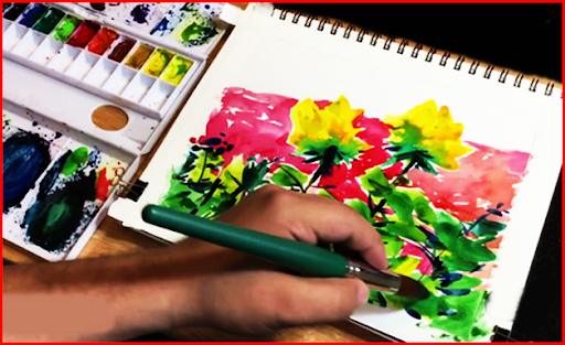 Android application How to paint with watercolor screenshort