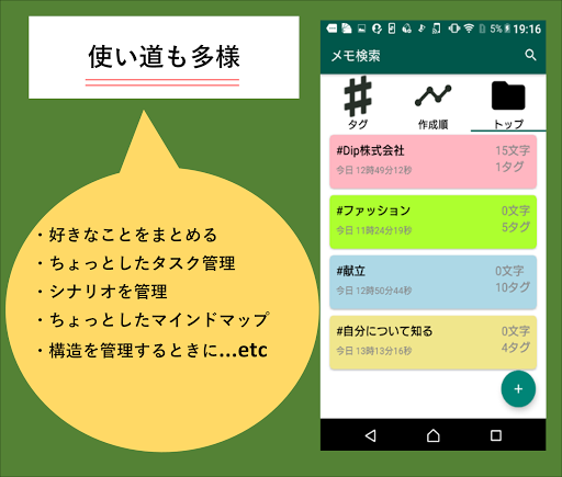 忘れないメモ)SynapseMap-メモをハッシュタグ管理- Screen 2