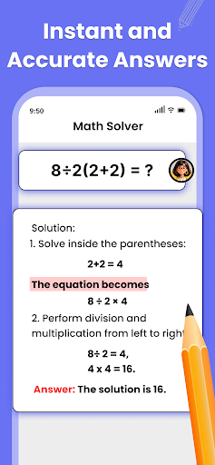 Screenshot of AI Math Solver With Solution