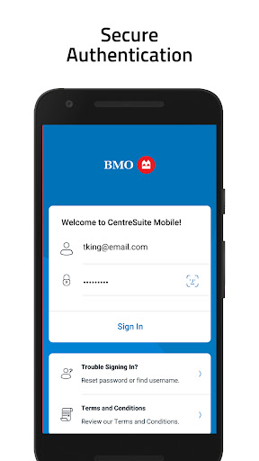 Screenshot of BMO CentreSuite