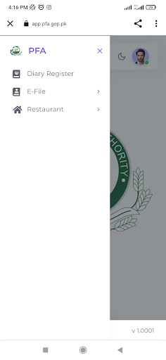 Android application PFA E.R.P screenshort