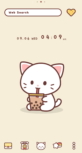 Android application Bubble Tea Kitty Theme +HOME screenshort