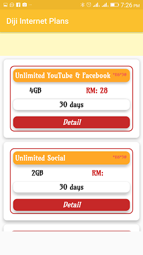 All Internet plans 2019 for Malay Sim