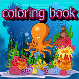 sea world coloring book icon