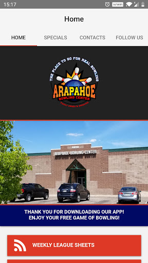 Android application Arapahoe Bowling Center screenshort