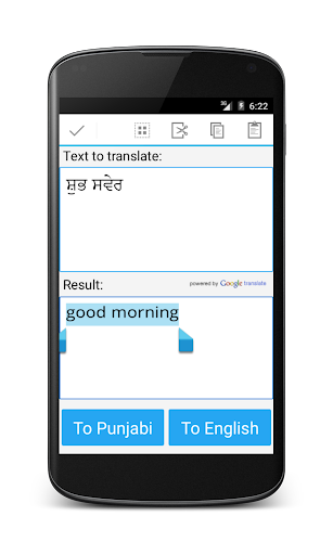Punjabi English Translator Screen 2