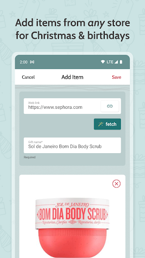 Giftster - Family Wish Lists Screen 2
