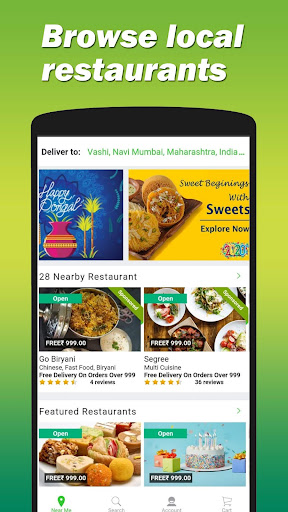 Android application True Khana - Food Delivery App screenshort