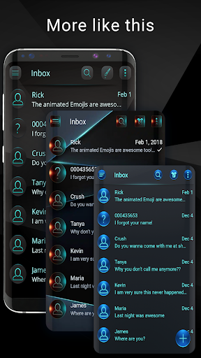 Simple black messenger theme Screen 3
