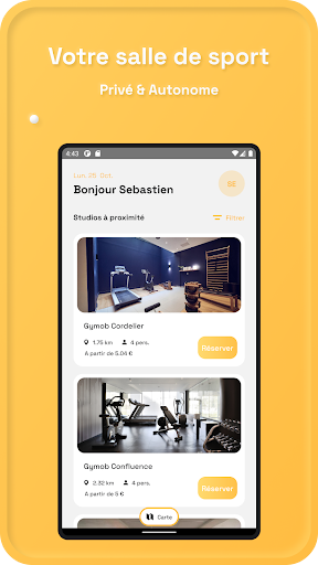 Android application Gymob screenshort