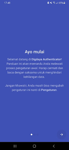 Android application DIGDAYA AUTHENTICATOR screenshort