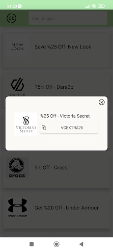 Coupon Code Screen 2