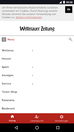 Wetterauer Zeitung News Screen 2