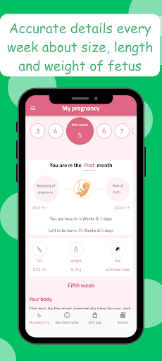 Pregnancy calculator | Tracker Screen 3
