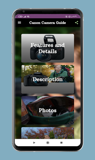 Android application canon camera guide screenshort