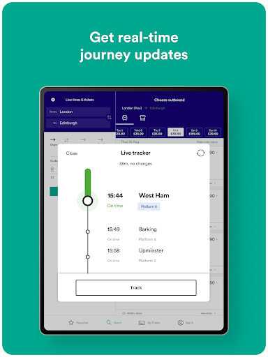 Screenshot of Trainline: Train travel Europe