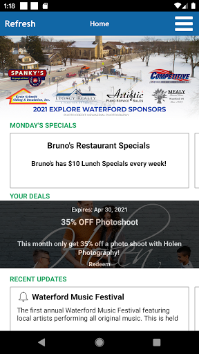 Android application Explore Waterford screenshort
