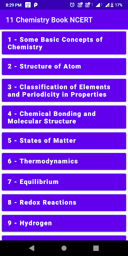 Android application 11 Chemistry Book NCERT screenshort