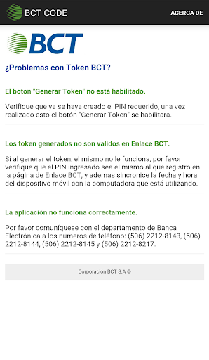 BCT CODE Screen 2