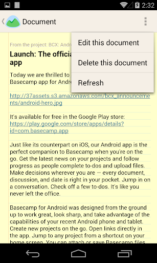 Screenshot of Basecamp 2