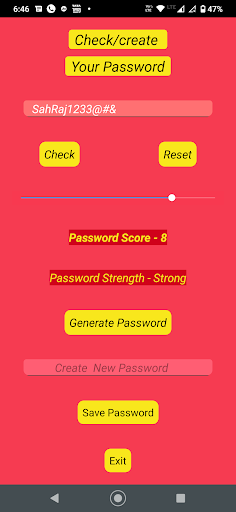 Android application PASSWORD GEN screenshort