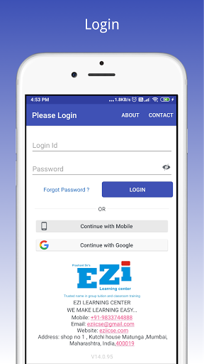 EZI LEARNING CENTER Screen 2