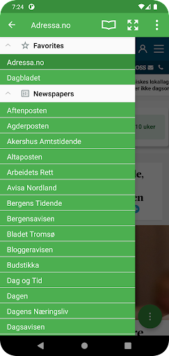 Android application Norges Aviser - alle nyheter screenshort