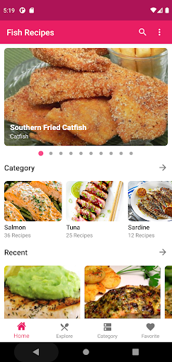 Android application Easy Fish Recipe screenshort
