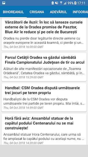 Android application Stiri din Oradea screenshort
