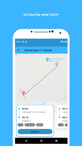Android application SALÜ, Shuttle für Wil screenshort