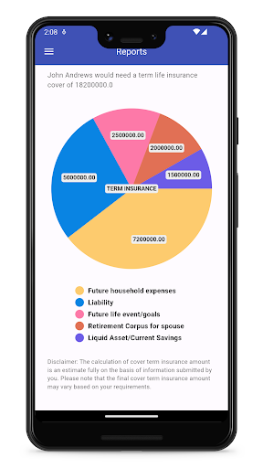 Term Insurance Calculator Screen 2