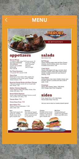 Heroes Pub & Grub Screen 3