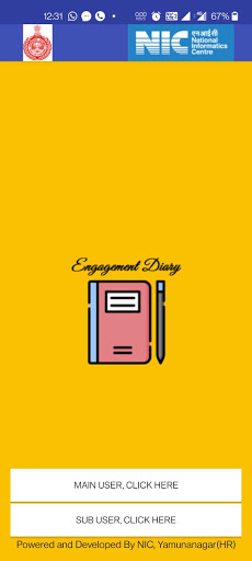 Android application Engagement Diary screenshort