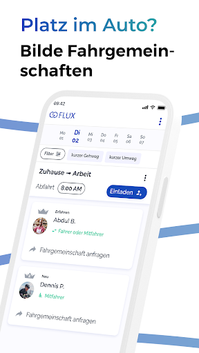Android application goFLUX | Die Mitfahr-App screenshort