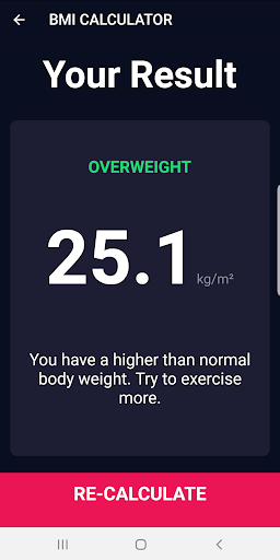 BMI Calc Screen 2