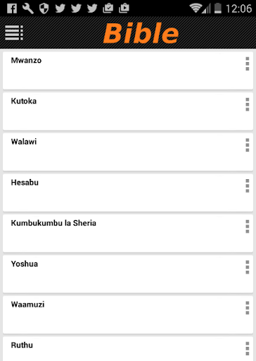 Android application Biblia ya Kiswahili screenshort