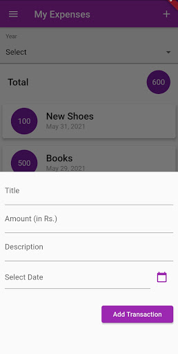 Expense Planner Screen 3