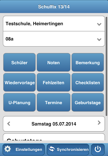 Android application Schulfix screenshort