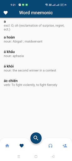 Android application Vietnamese-English Pronun Dict screenshort