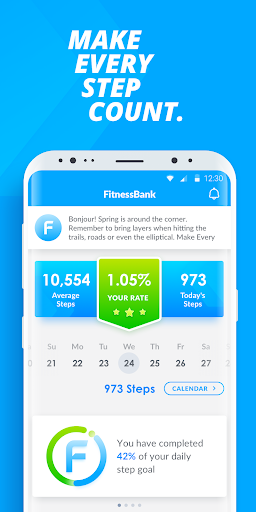 Screenshot of FitnessBank Step Tracker