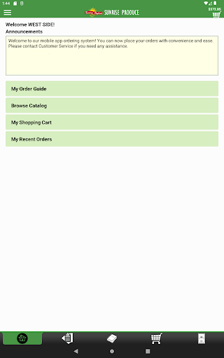Sunrise Produce Checkout App Screenshot
