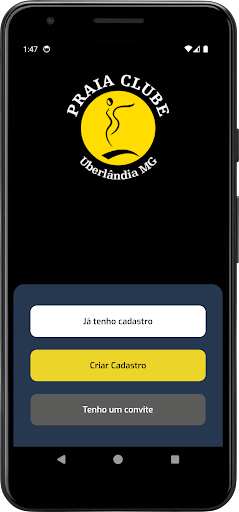 Android application Praia Clube screenshort
