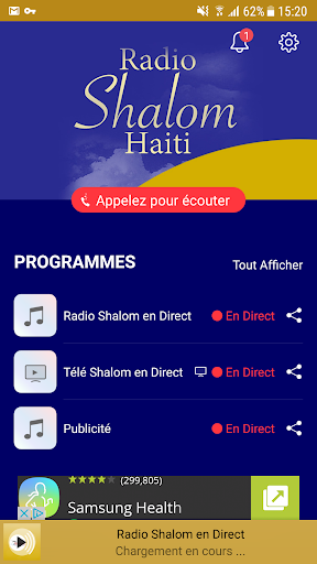 Android application Radio Télé Shalom screenshort