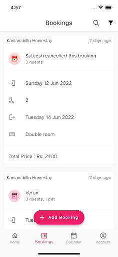 Homestay- Management & Invoice Screen 3