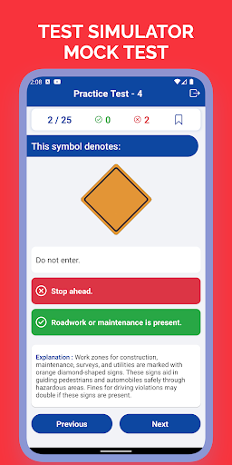 Connecticut CT DMV Permit Test Screen 2