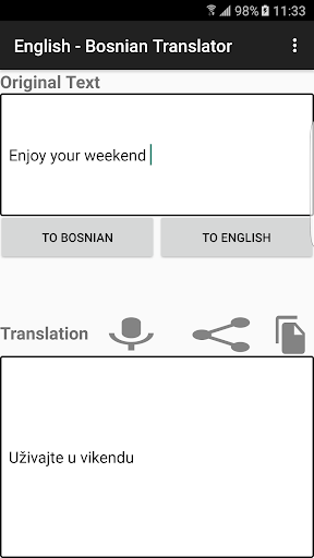 English - Bosnian Translator Screen 3