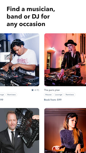 Android application Cueup: Musicians, Bands, DJs screenshort